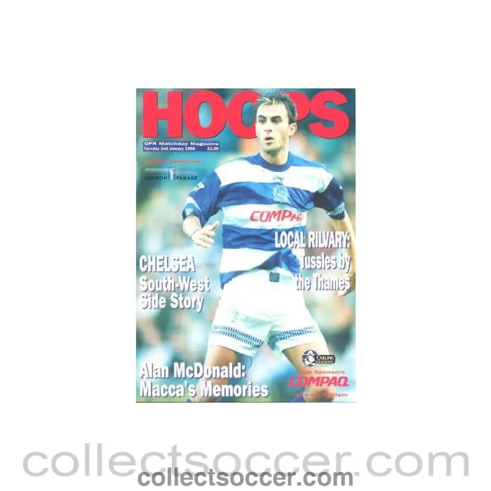 1996 - Queen's Park Rangers v Chelsea official programme 02/01/1996 - Collect Soccer