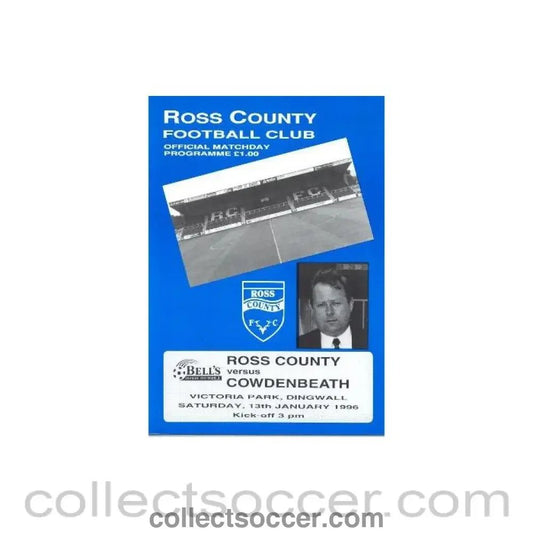 1996 - Ross County v Cowdenbeath official programme 13/01/1996 Scottish League - Collect Soccer
