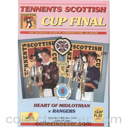 1996 Scottish Cup Final Heart of Midlothian v Rangers Official Football Programme - Collect Soccer