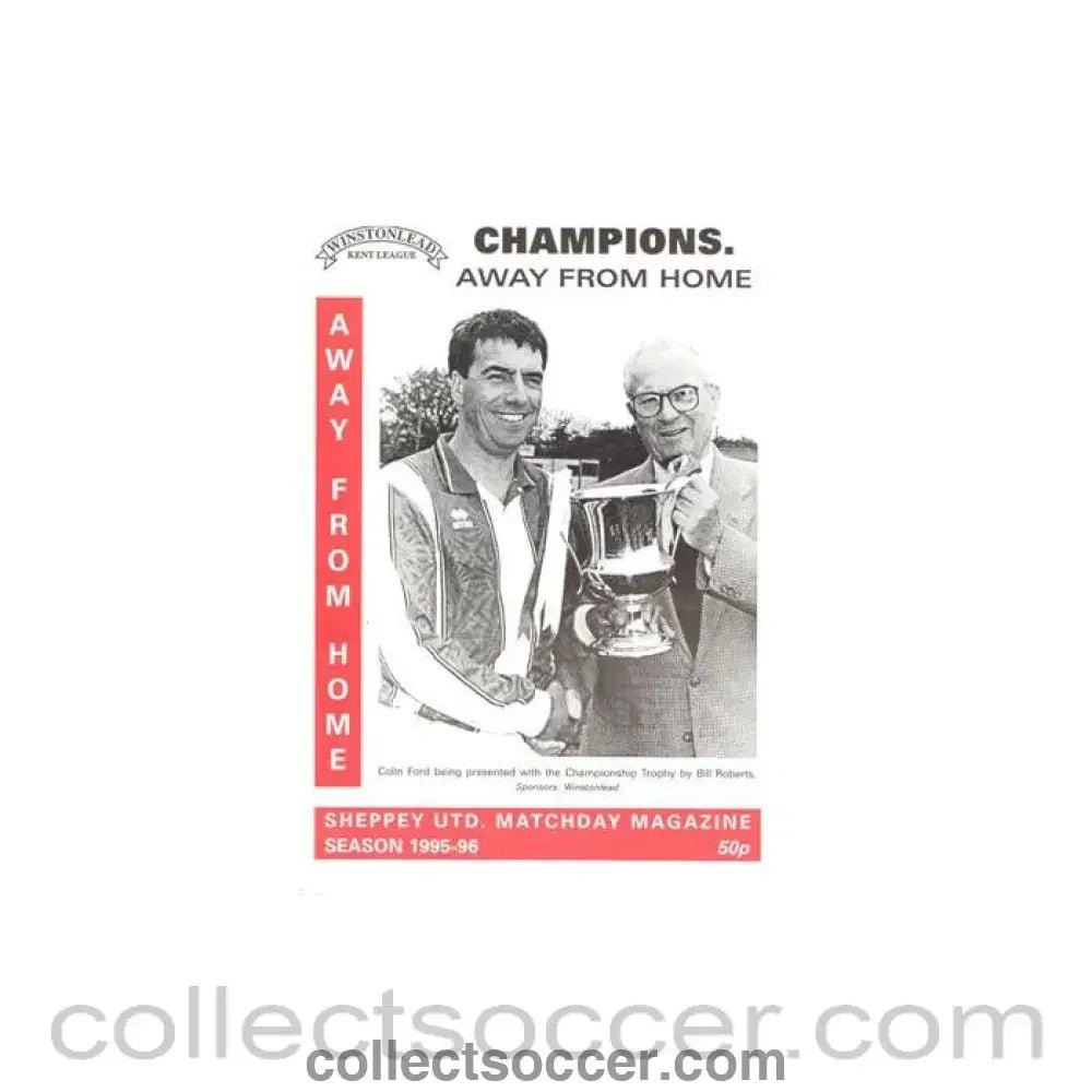 1996 - Sheppey United v Slade Green official programme 16/03/1996 Kent League - Collect Soccer