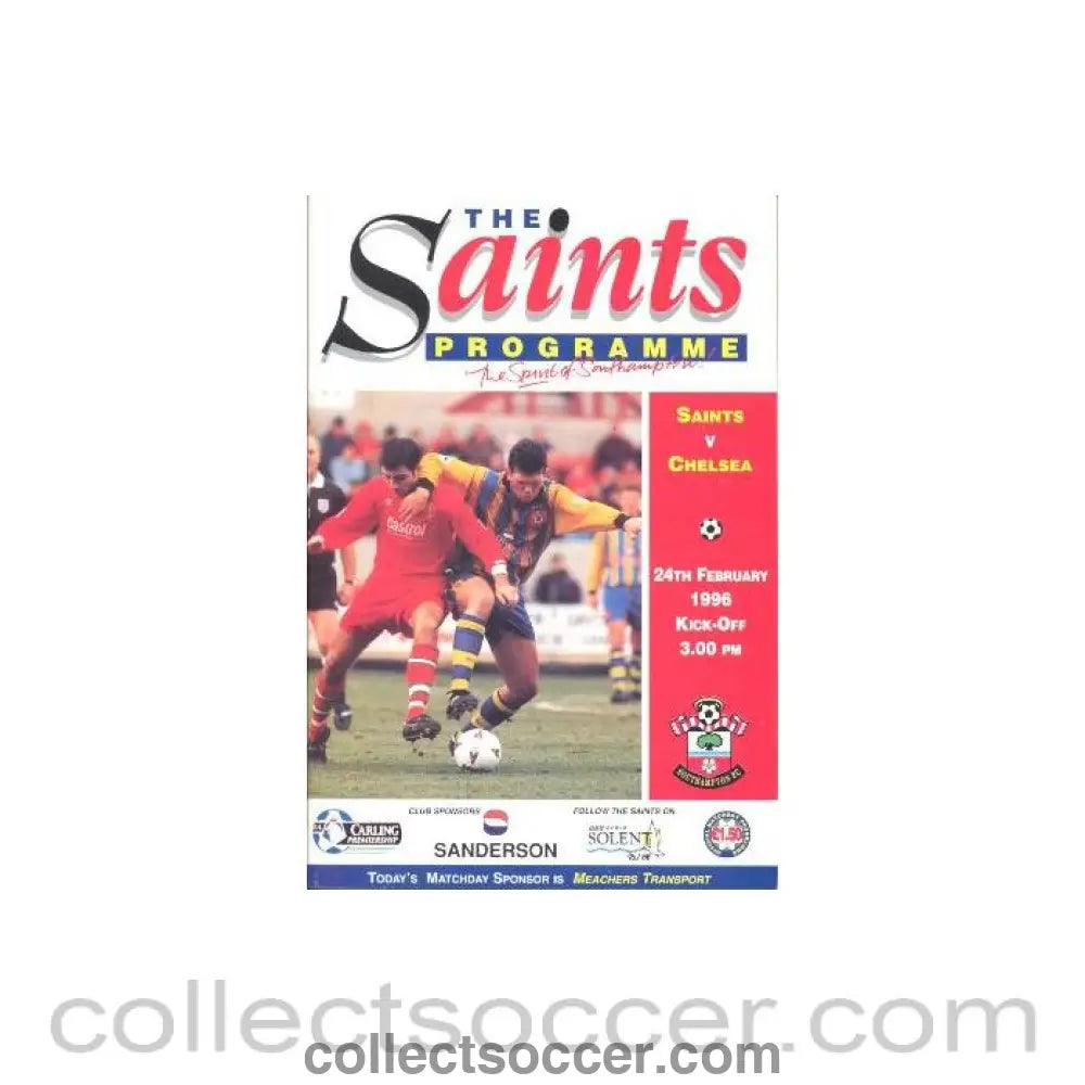 1996 - Southampton vChelsea official programme 24/02/1996