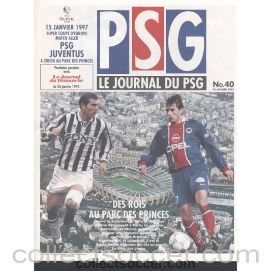 1996 Super Cup Final Programme 1st Leg PSG v Juventus - Collect Soccer