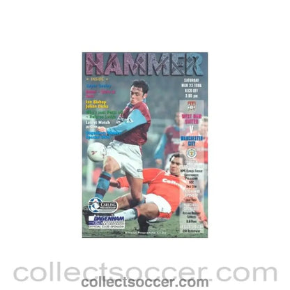 1996 - West Ham United v Manchester City official programme 23/03/1996 - Collect Soccer