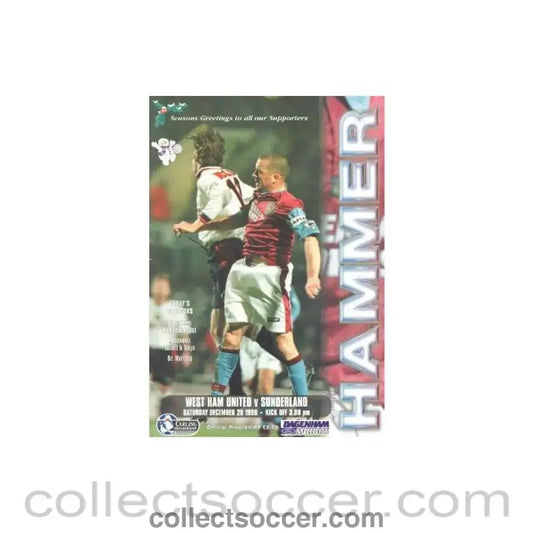 1996 - West Ham United v Sunderland official programme 28/12/1996 - Collect Soccer