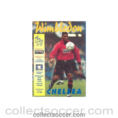 1996 - Wimbledon vChelsea official programme 20/03/1996
