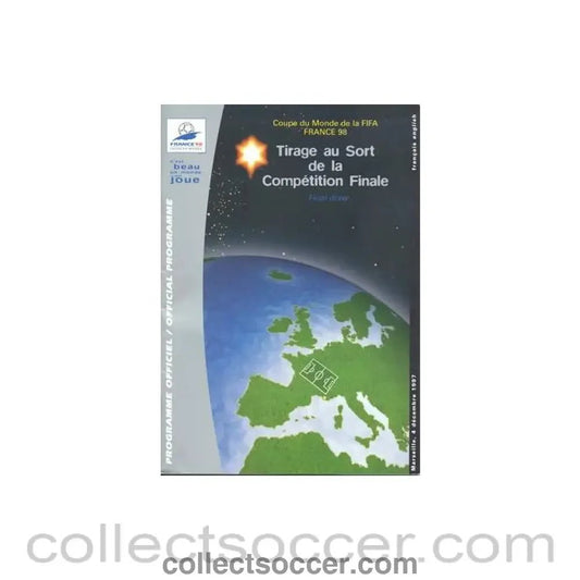 1997 - 1998 World Cup Final - Draw Programme - Collect Soccer