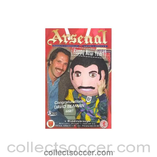 1997 - Arsenal v Middlesbrough official programme 01/01/1997