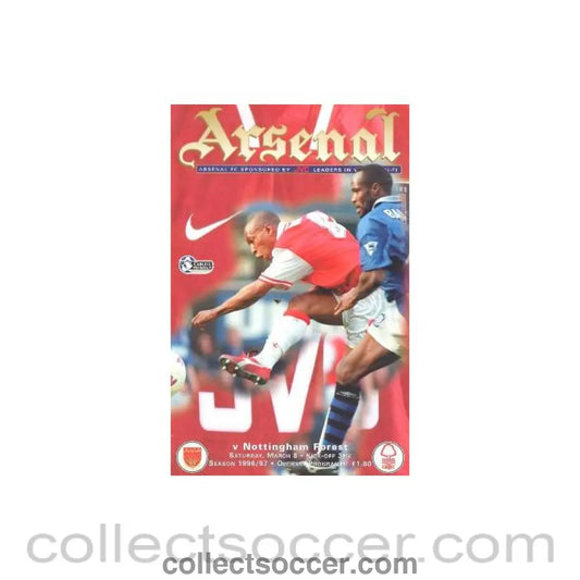 1997 - Arsenal v Nottingham Forest official programme 08/03/1997 Carling Premiership