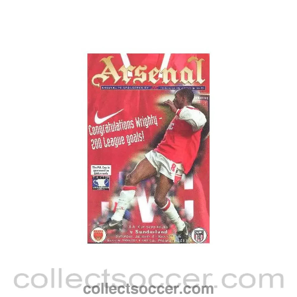 1997 - Arsenal v Sunderland official programme 04/01/1997