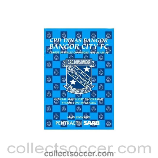 1997 - Bangor v Aris Salonika Greece football programme 1997 - 1998 Friendly - Collect Soccer