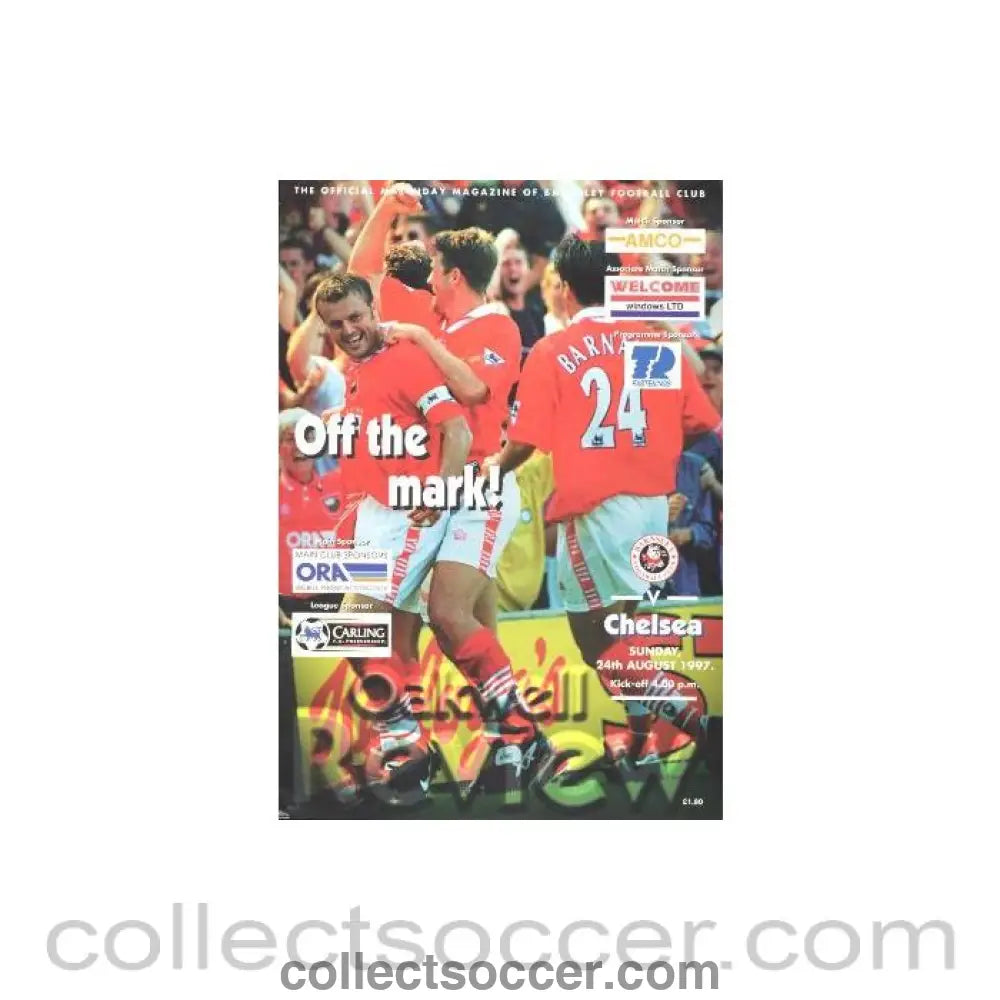 1997 - Barnsley vChelsea official programme 24/08/1997