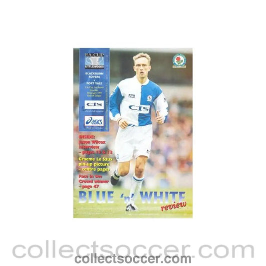 1997 - Blackburn Rovers v Port Vale official programme 04/01/1997 F.A. Cup - Collect Soccer