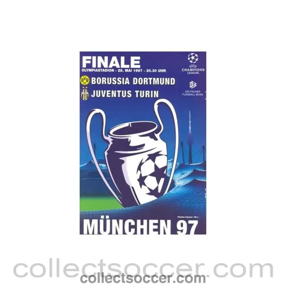 1997 Champions League Final Borussia Dortmund v Juventus official programme 28/05/1997 in Munich - Collect Soccer
