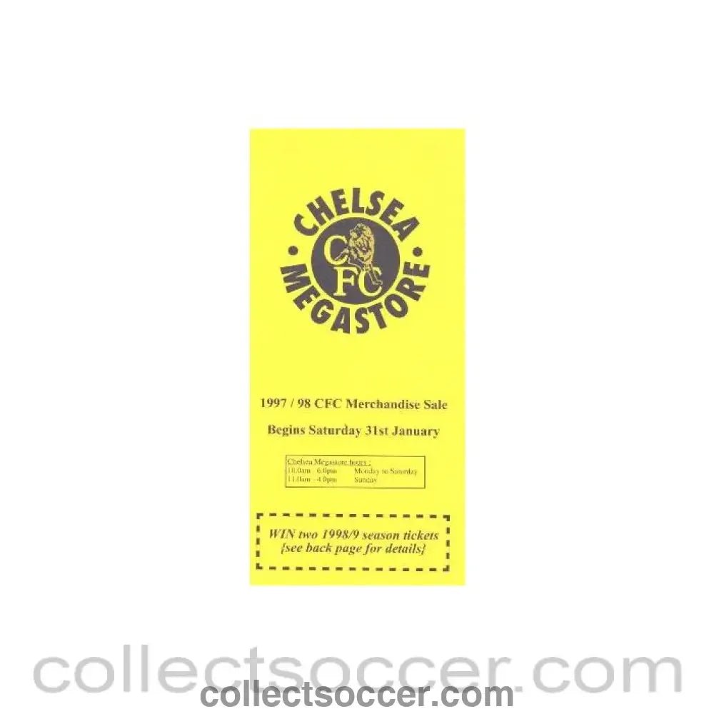 1997 - Chelsea Merchandise leaflet of Season 1997-1998 - Collect Soccer