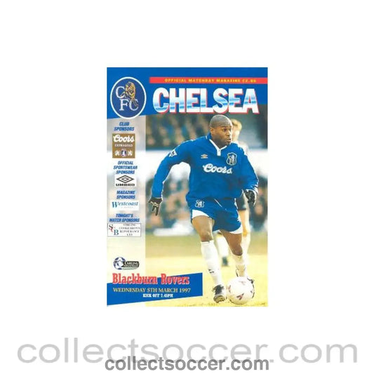 1997 - Chelsea v Blackburn Rovers official programme 05/03/1997 Carling Premiership