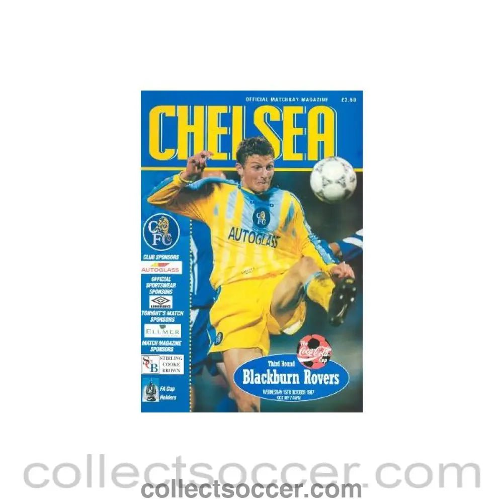 1997 - Chelsea v Blackburn Rovers official programme 15/10/1997 - Collect Soccer
