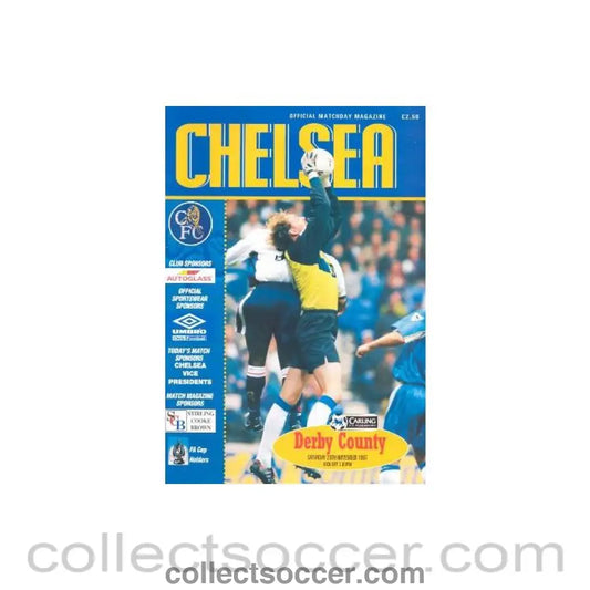 1997 - Chelsea v Derby County official programme 29/11/1997