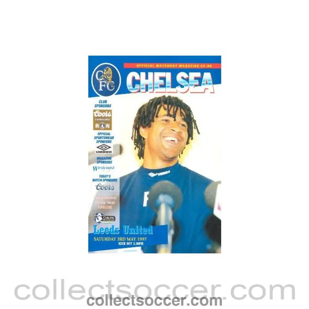 1997 - Chelsea v Leeds United official programme 03/05/1997 Carling Premiership - Collect Soccer