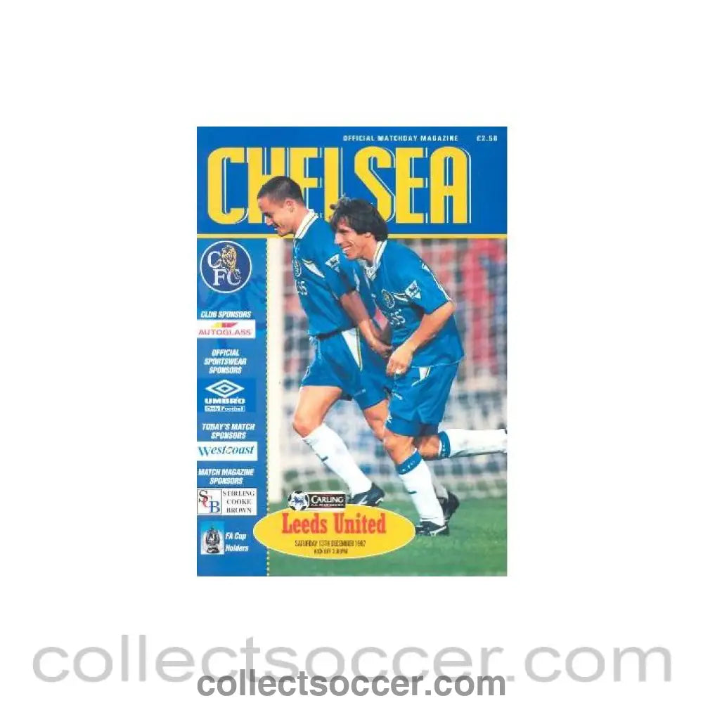 1997 - Chelsea v Leeds United official programme 13/12/1997