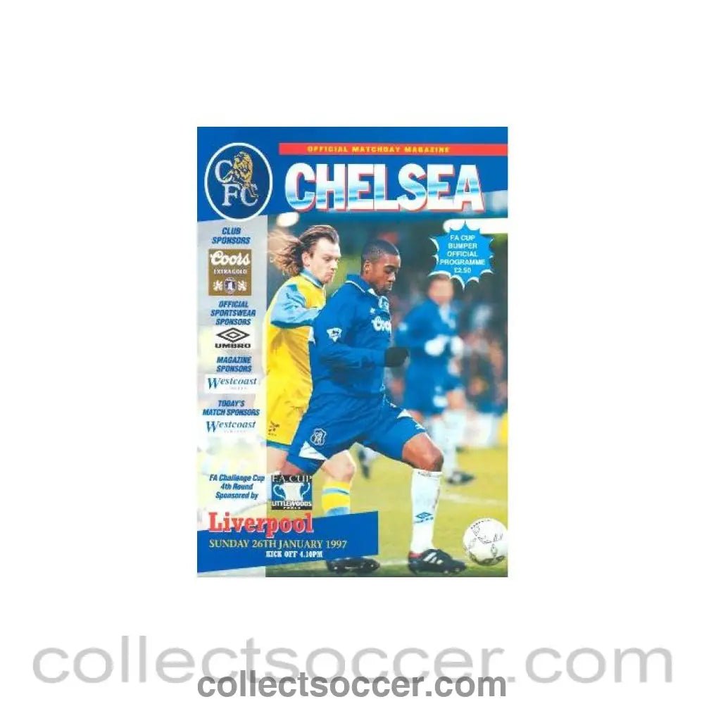 1997 - Chelsea v Liverpool official programme 26/01/1997 F.A. Cup - Collect Soccer