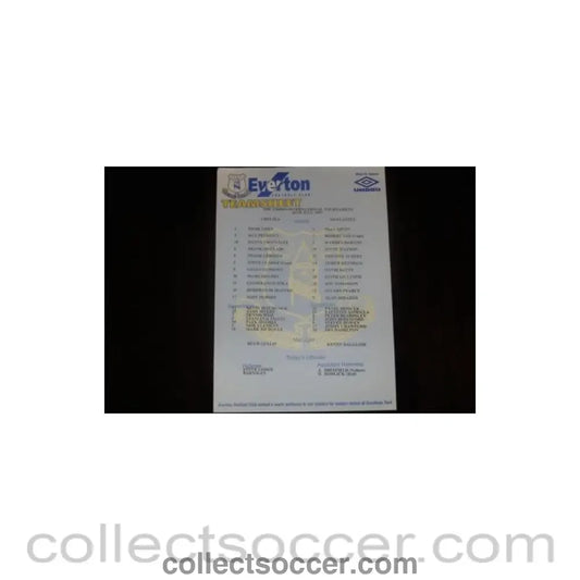 1997 - Chelsea v Newcastle official teamsheet 26/07/1997 The Umbro International Tournament at Everton