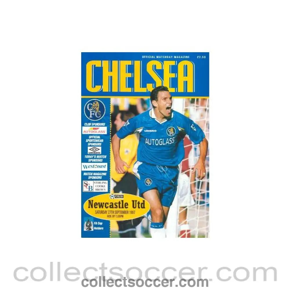 1997 - Chelsea v Newcastle United official programme 27/09/1997
