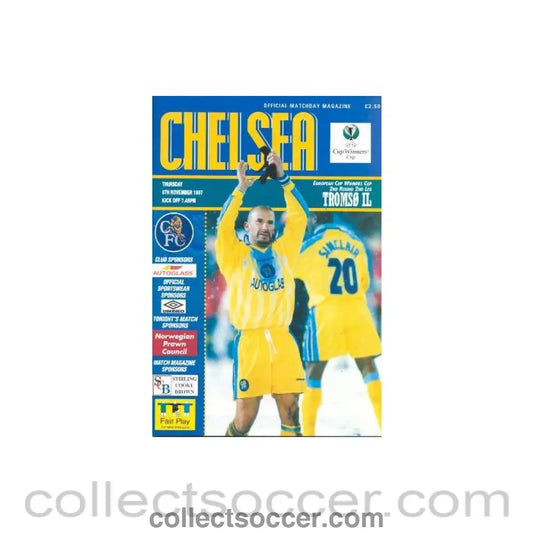 1997 - Chelsea v Tromso IL official programme 06/11/1997 European Cup Winners Cup