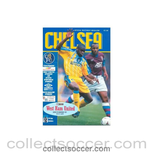 1997 - Chelsea v West Ham United official programme 09/11/1997