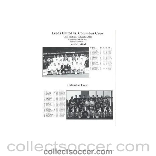 1997 - Columbus Crew v Leeds United official programme 14/05/1997 - Collect Soccer