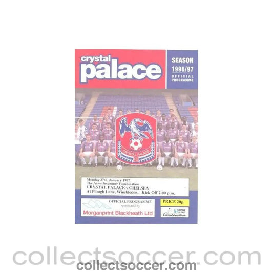 1997 - Crystal Palace vChelsea official programme 27/01/1997 - Collect Soccer