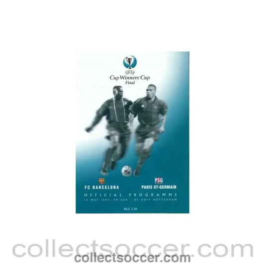 1997 Cup Winners Cup Final Official Programme Barcelona v Paris St Germain 14/05/1997