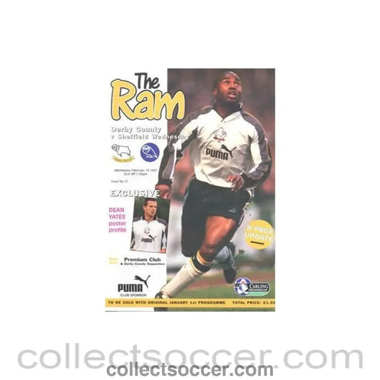 1997 - Derby County v Sheffield Wednesday official programme 19/02/1997 - Collect Soccer