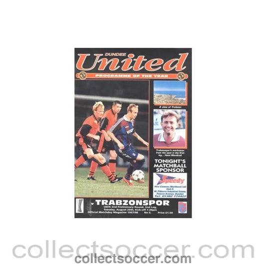 1997 - Dundee United v Trabzonspor official programme 26/08/1997 UEFA Cup - Collect Soccer