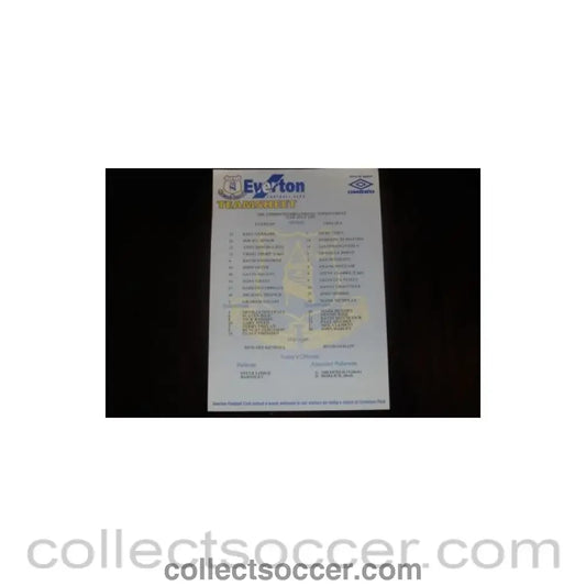 1997 - Everton v Chelsea official teamsheet 27/07/1997 The Umbro International Tournament at Everton