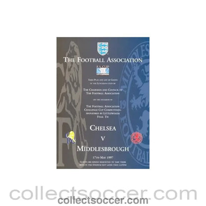 1997 - FA Cup Final 1997 Royal Box Programme of Arrangements Chelsea v Middlesbrough