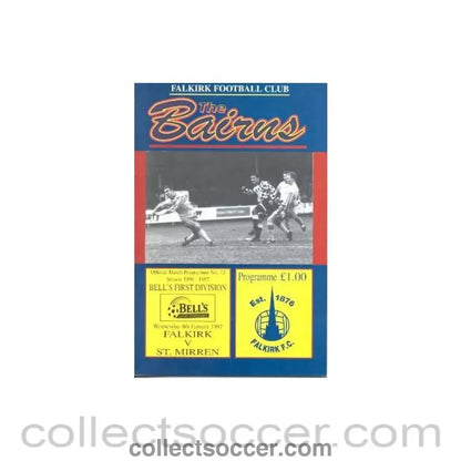 1997 - Falkirk v St. Mirren fficial programme 08/01/1997 Bell's League - Collect Soccer