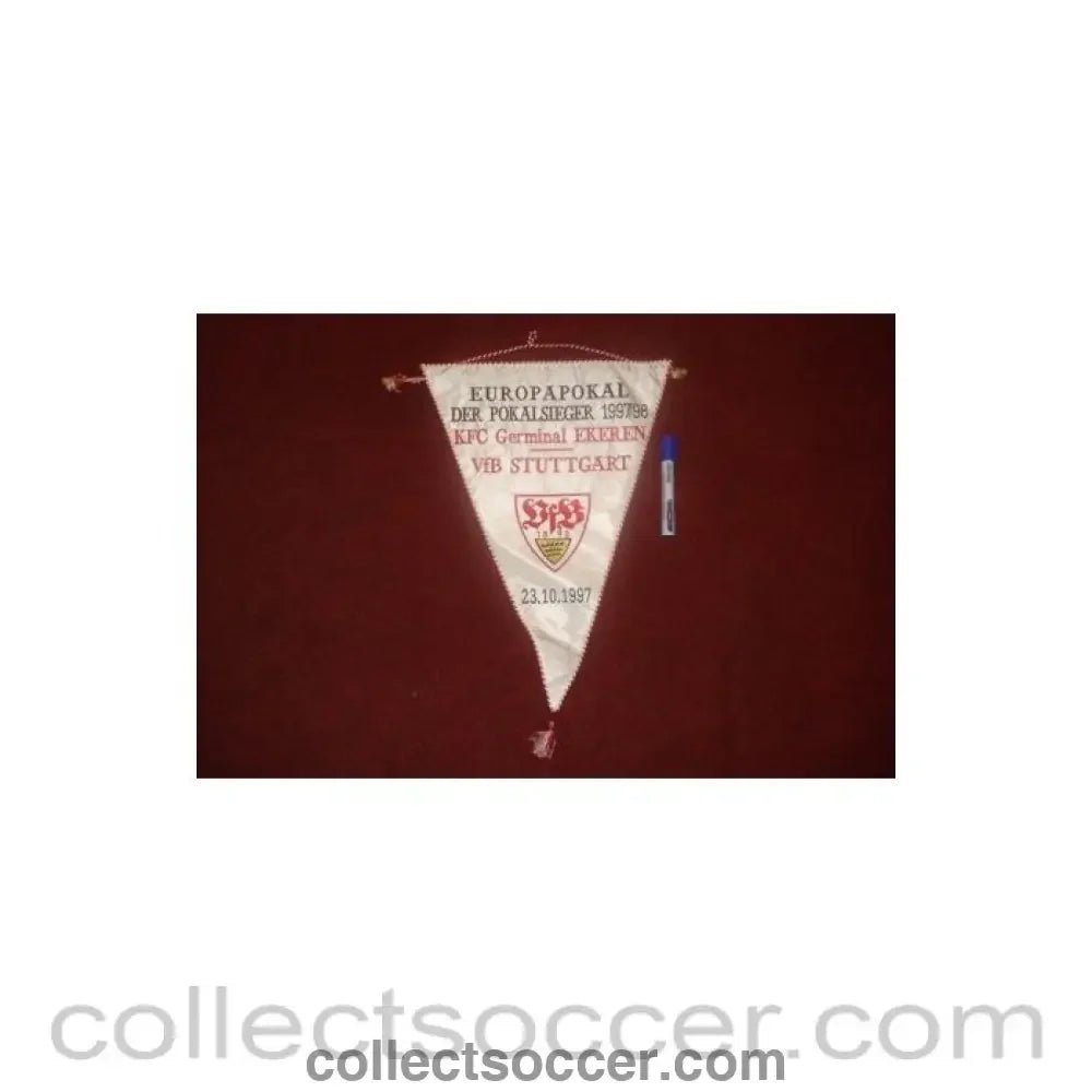1997 - Germinal EKEREN v Stittgart 23/10/1997 European Cup Winners Cup Pennant - Collect Soccer