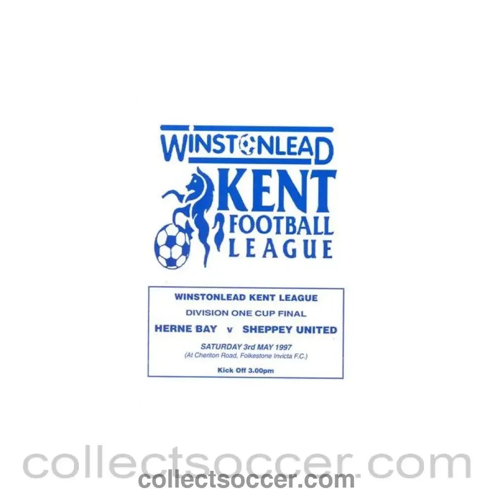 1997 - Herne Bay v Sheppey Unitd official programme 03/05/1997 Kent League - Collect Soccer