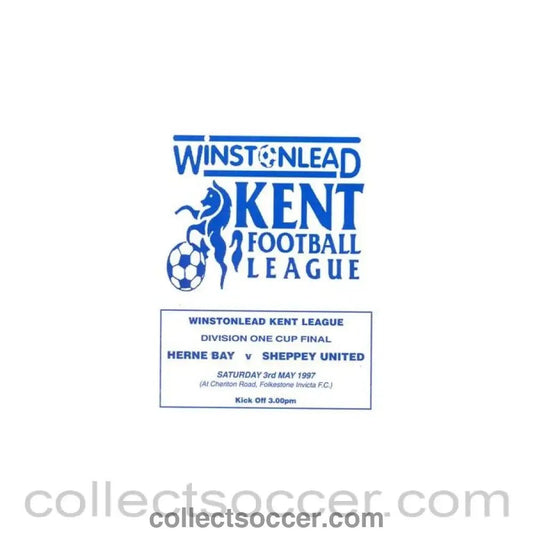 1997 - Herne Bay v Sheppey Unitd official programme 03/05/1997 Kent League - Collect Soccer