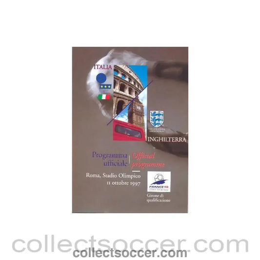 1997 Italy v England official programme 11/10/1997 - Collect Soccer