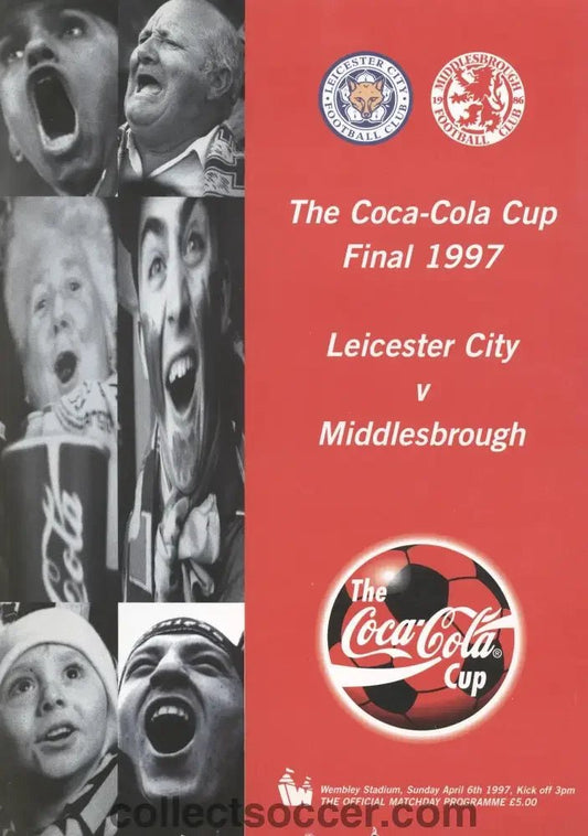 1997 League Cup Final Programme Leicester City v Middlesbrough - Collect Soccer