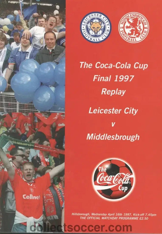 1997 League Cup Final Replay Programme Leicester City v Middlesbrough - Collect Soccer