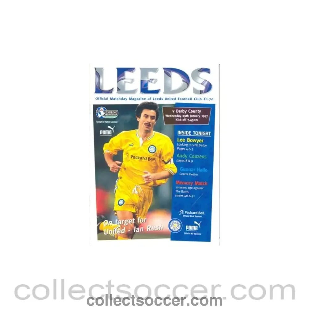 1997 - Leeds United v Derby County official programme 29/01/1997 - Collect Soccer