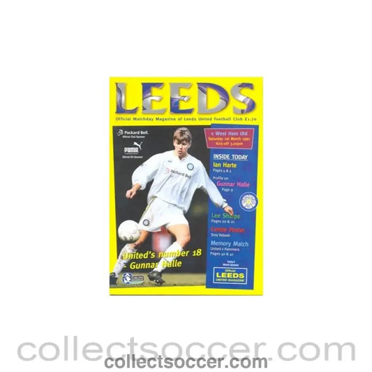 1997 - Leeds United v West Ham United official programme 01/03/1997 - Collect Soccer