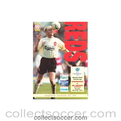 1997 - Liverpool v Brann Norway European Cup Winners Cup Quarter - Final 2nd Leg official programme 20/03/1997 - Collect Soccer