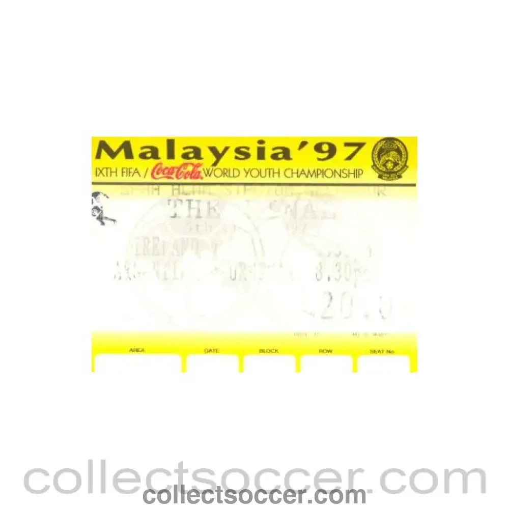 1997 - Malaysia’97 IX FIFA World Youth Championship 1997 ticket 05/07/1997