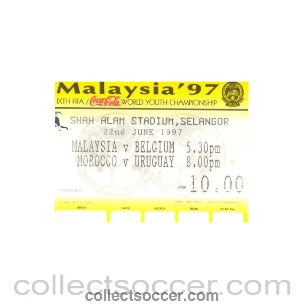 1997 - Malaysia’97 IX FIFA World Youth Championship 1997 ticket 22/06/1997