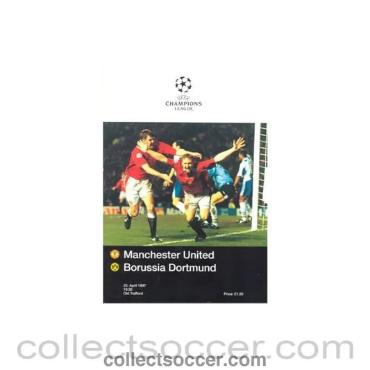 1997 - Manchester United v Borussia Dortmund official programme 23/04/1997 Champions League - Collect Soccer