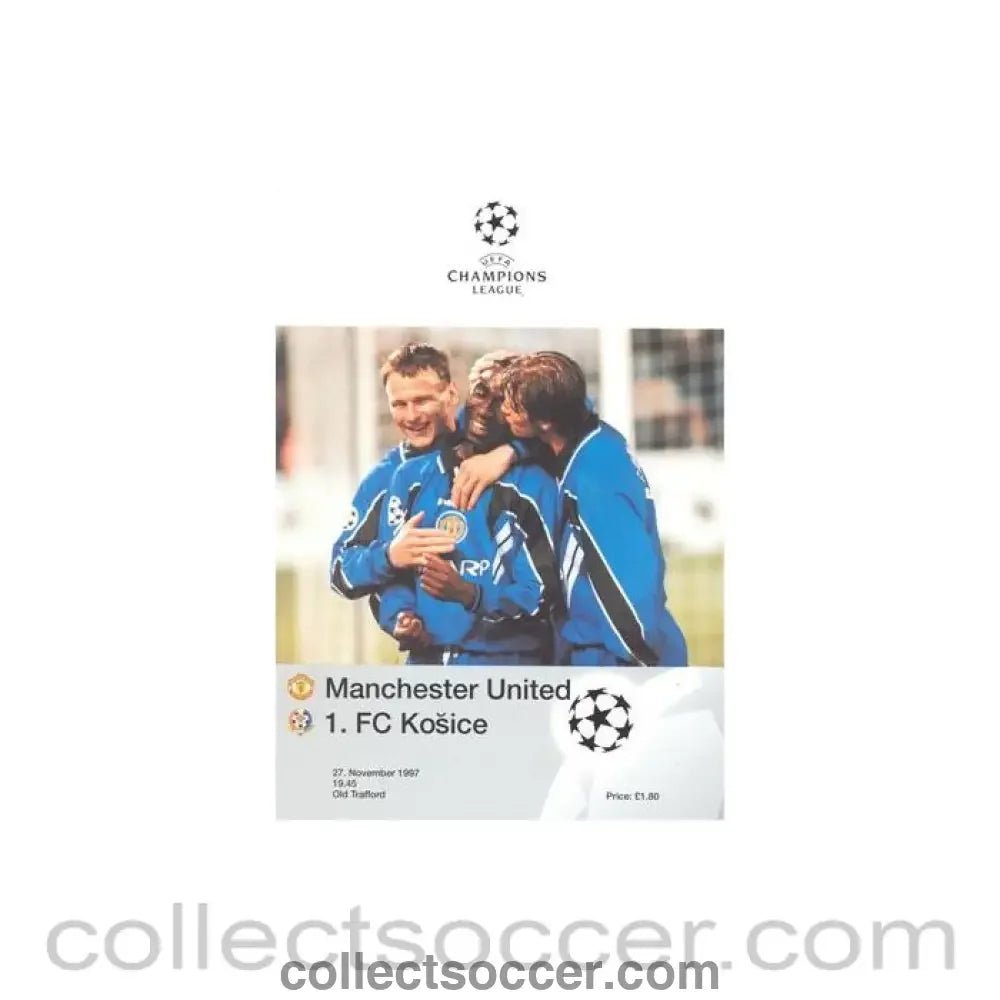 1997 - Manchester United v Kosice official programme 27/11/1997 Champions League - Collect Soccer