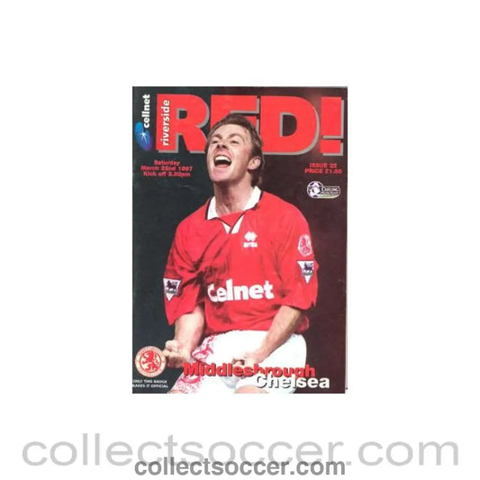 1997 - Middlesbrough vChelsea official programme 22/03/1997 Carling Premiership